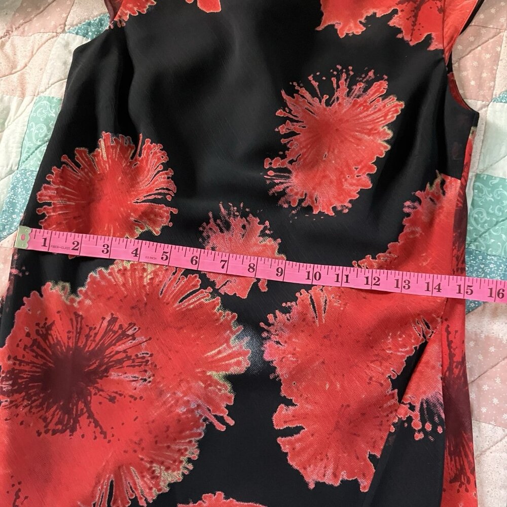 Y2K Jag Dress Womens Red Black Floral Asymmetrical Fairy Grunge Whimsigoth‎ - Picture 9 of 12